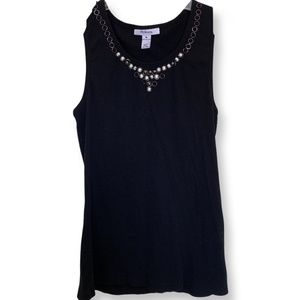 Style & Co. Black Tank Top with Metal Details